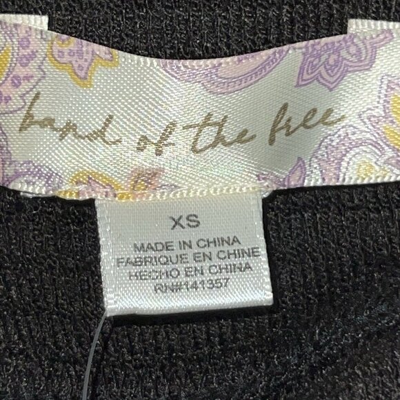 B.O.G. BAND OF‎ THE FREE BLACK RIBBED CROP KNIT SHIRT LONG SLEEVES WOMEN SIZE XS - Picture 7 of 10